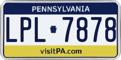 PA license plate LPL7878