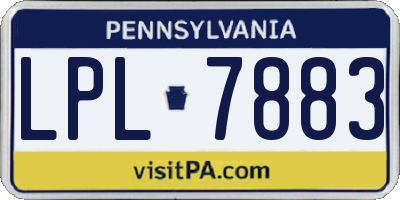 PA license plate LPL7883
