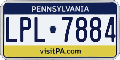 PA license plate LPL7884