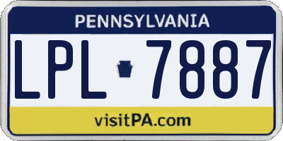 PA license plate LPL7887