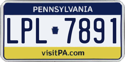 PA license plate LPL7891