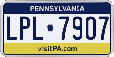 PA license plate LPL7907