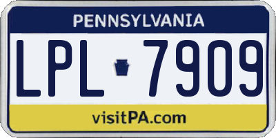PA license plate LPL7909