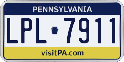 PA license plate LPL7911