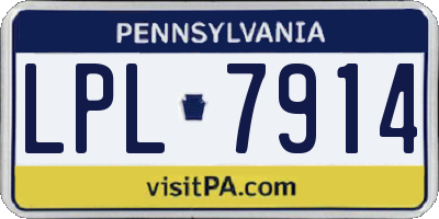 PA license plate LPL7914