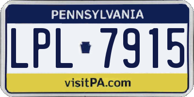 PA license plate LPL7915