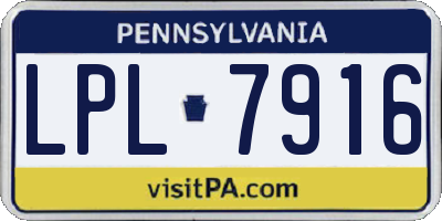 PA license plate LPL7916