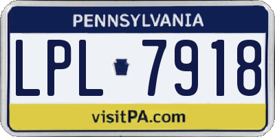 PA license plate LPL7918