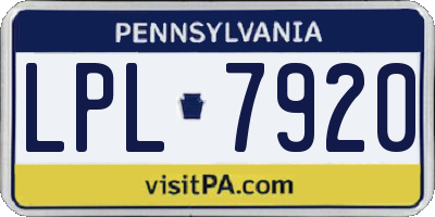 PA license plate LPL7920