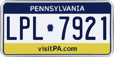 PA license plate LPL7921