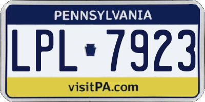 PA license plate LPL7923