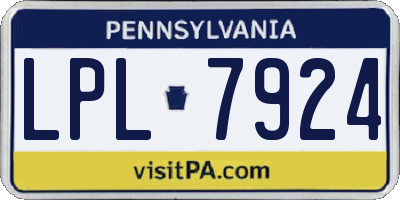PA license plate LPL7924