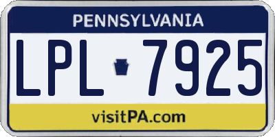 PA license plate LPL7925