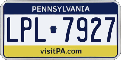 PA license plate LPL7927