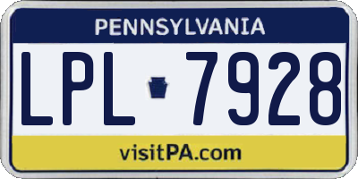 PA license plate LPL7928