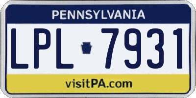 PA license plate LPL7931