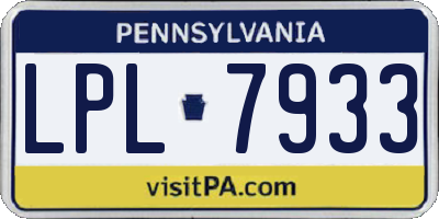 PA license plate LPL7933