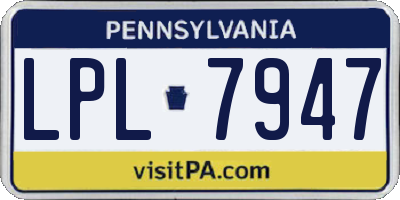 PA license plate LPL7947