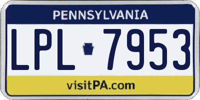 PA license plate LPL7953