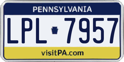 PA license plate LPL7957