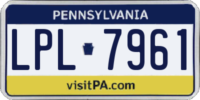 PA license plate LPL7961