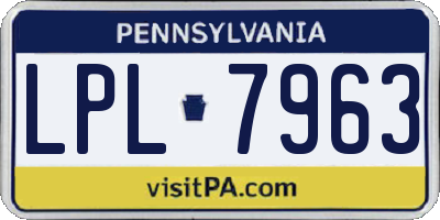 PA license plate LPL7963