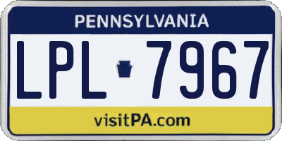 PA license plate LPL7967