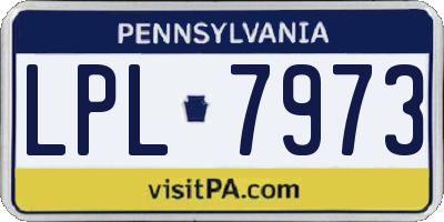PA license plate LPL7973