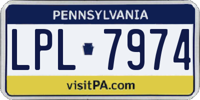 PA license plate LPL7974