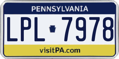 PA license plate LPL7978