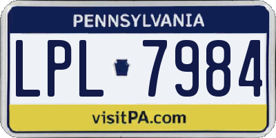 PA license plate LPL7984