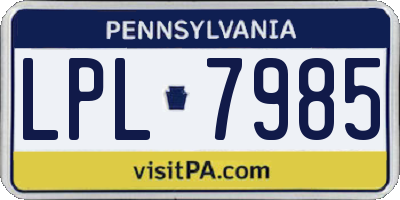PA license plate LPL7985