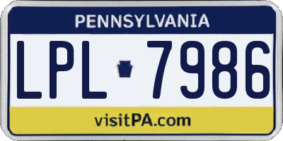 PA license plate LPL7986