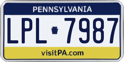 PA license plate LPL7987