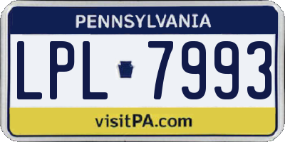 PA license plate LPL7993