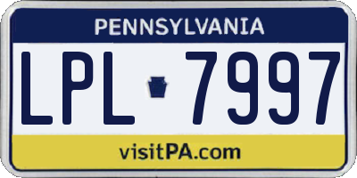 PA license plate LPL7997