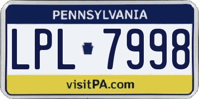 PA license plate LPL7998