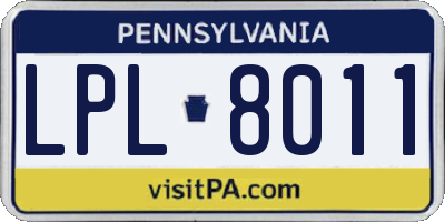 PA license plate LPL8011