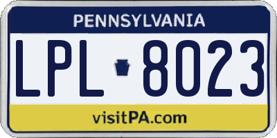 PA license plate LPL8023