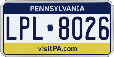 PA license plate LPL8026