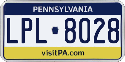 PA license plate LPL8028