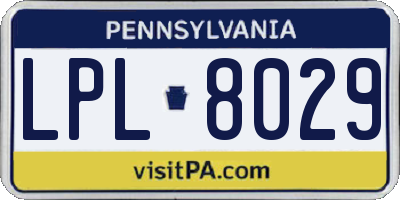 PA license plate LPL8029