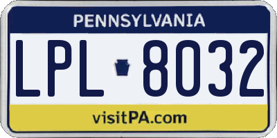 PA license plate LPL8032