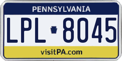 PA license plate LPL8045