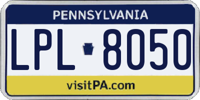 PA license plate LPL8050