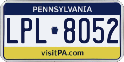 PA license plate LPL8052