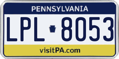 PA license plate LPL8053