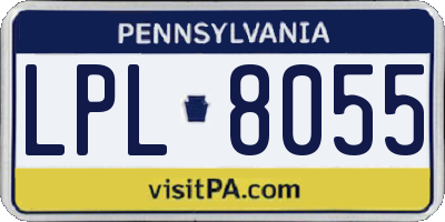 PA license plate LPL8055