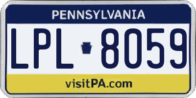PA license plate LPL8059