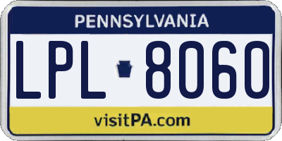 PA license plate LPL8060